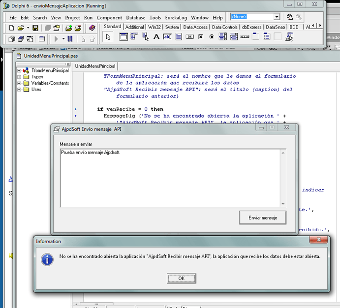 AjpdSoft Cmo enviar mensajes entre aplicaciones diferentes Delphi mediante el API de Windows 