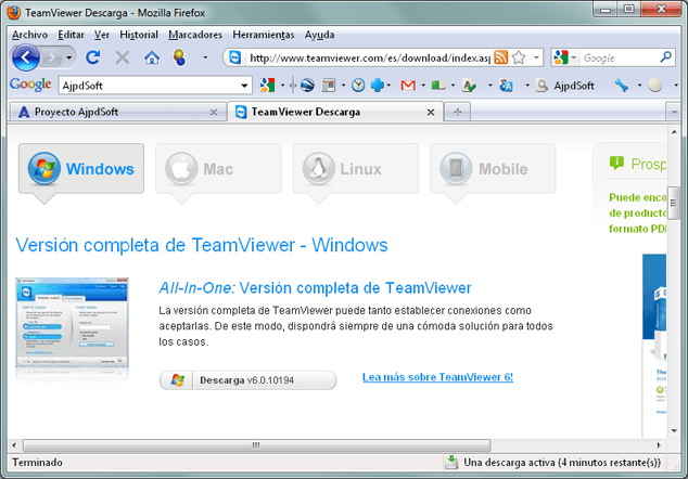 AjpdSoft Instalar TeamViewer en un equipo con Microsoft Windows 7 para control remoto a equipo con Linux