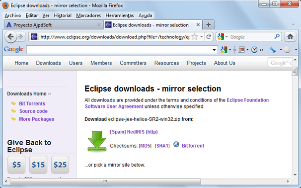Instalar Eclipse Helios en Microsoft Windows