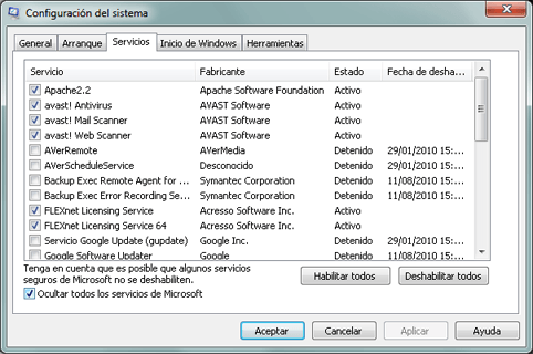 AjpdSoft Los servicios de Windows, definicin, cmo se configuran, cmo se ven
