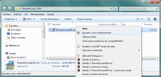 AjpdSoft Escanear o digitalizar en entornos Terminal Server de Windows - Instalacin de RemoteScan en el equipo cliente con el escner conectado