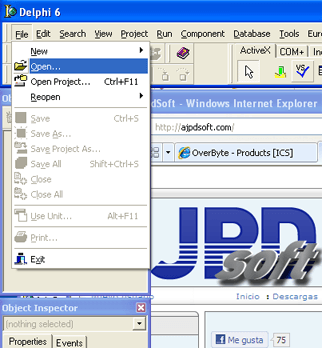 AjpdSoft Instalar componente gratuito OverByte ICS en Delphi