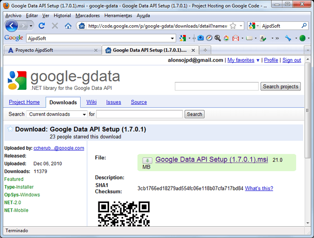 Descargar e instalar Google Data API SDK