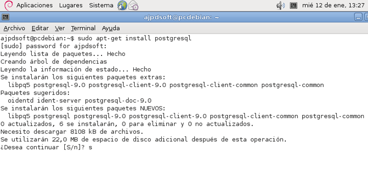 AjpdSoft Instalar PostgreSQL 9 en GNU Linux Debian 5