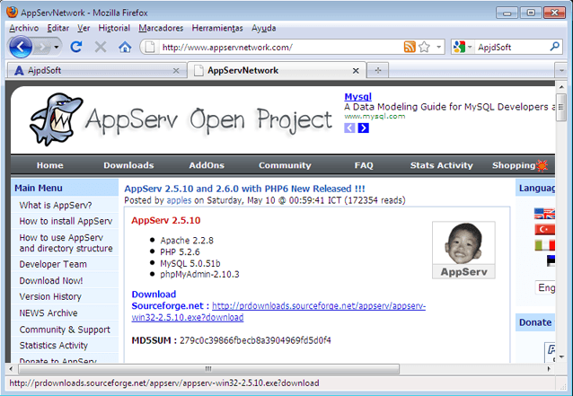 Download Appserv Win32 2.5 8