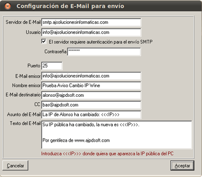 AjpdSoft Configurar AjpdSoft Aviso Cambio IP Pública para que envíe la nueva IP por email en Linux