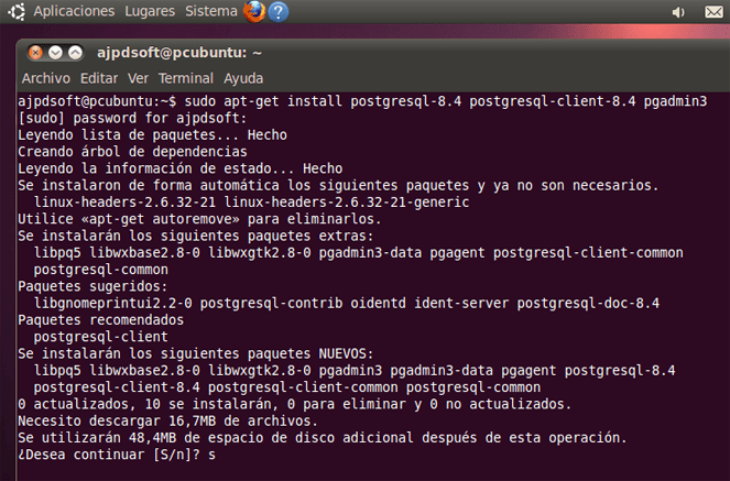 AjpdSoft Descargar e instalar PostgreSQL 8.4 en GNU Linux Ubuntu 10