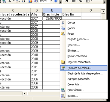 AjpdSoft Preparar datos para gráficos de decisión, fórmulas Excel para fechas